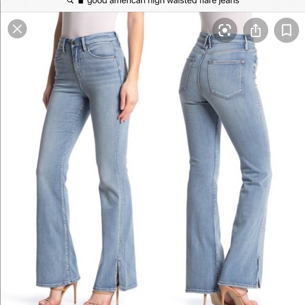 Good American high waisted flare leg